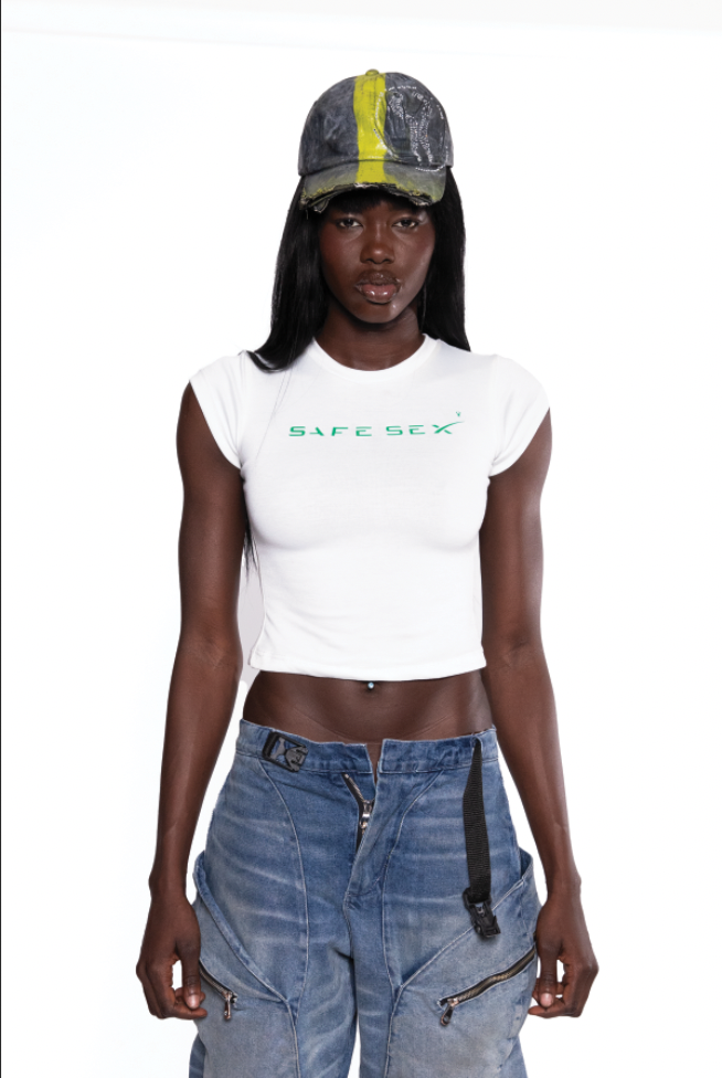 Safe Sex Tee - White/Green