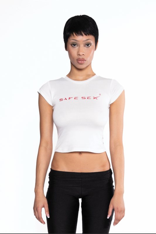 Safe Sex Tee - White/Red